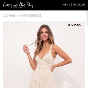 Lucy in the Sky gold/cream sheet maxi dress